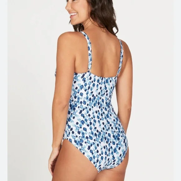 Nip Tuck Petal Plunge Monica One Piece Swimsuit Size 8 - Picture 2 of 7